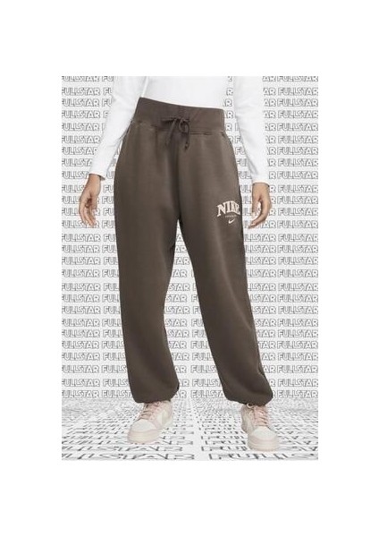 Phoenix Fleece High Waisted Oversized Kadın Eşofman Altı Kahverengi