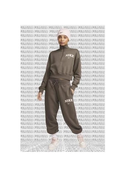 Phoenix Fleece High Waisted Oversized Kadın Eşofman Altı Kahverengi fırsatları