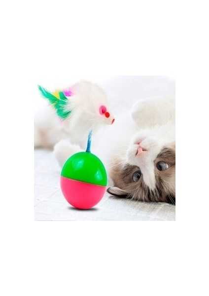 Kedi Oyun Topu Fareli Hacı Yatmaz Kedi Oyuncağı Hacıyatmaz Kedi Hacıyatmaz