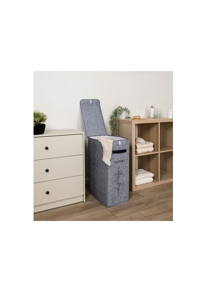 Felted Deri Detaylı Lüks Keçe Çamaşır Sepeti fiyatları