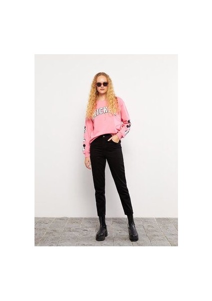Kadın Siyah Yüksek Bel Love Me Ultra Esnek Mom Jean 2024