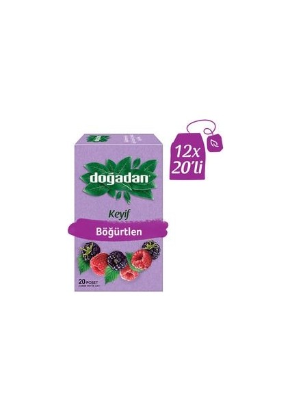 Böğürtlen Poşet Çayı 20LI x 12 Paket (1 Koli)