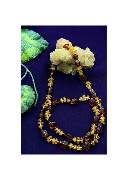 Çakıl Kesim Çift Renkli Orijinal Damla Kehribar Kolye fiyatları