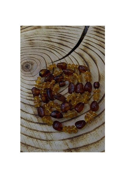 Çakıl Kesim Çift Renkli Orijinal Damla Kehribar Kolye modelleri