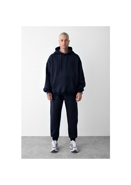 CMZ Collection Erkek 3 Ip Lacivert Eşofman Takımı Oversize Jogger