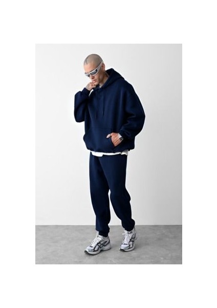 CMZ Collection Erkek 3 Ip Lacivert Eşofman Takımı Oversize Jogger