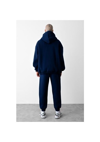 CMZ Collection Erkek 3 Ip Lacivert Eşofman Takımı Oversize Jogger