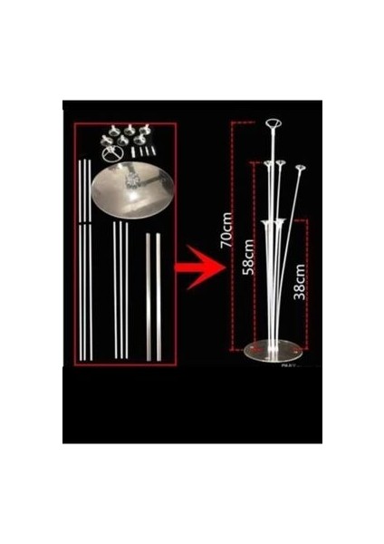 Hastane Süsleme 2 Adet 7'li Balon Standı ve Pembe Gümüşfuşya Metalik Balon Set Hoş Geldin Bebek fiyatları