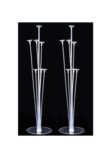 Hastane Süsleme 2 Adet 7'li Balon Standı ve Pembe Gümüşfuşya Metalik Balon Set Hoş Geldin Bebek modelleri