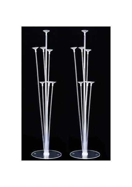 Hastane Süsleme 2 Adet 7'li Balon Standı ve Gümüş -Mavi - Beyaz Metalik Balon Set modelleri