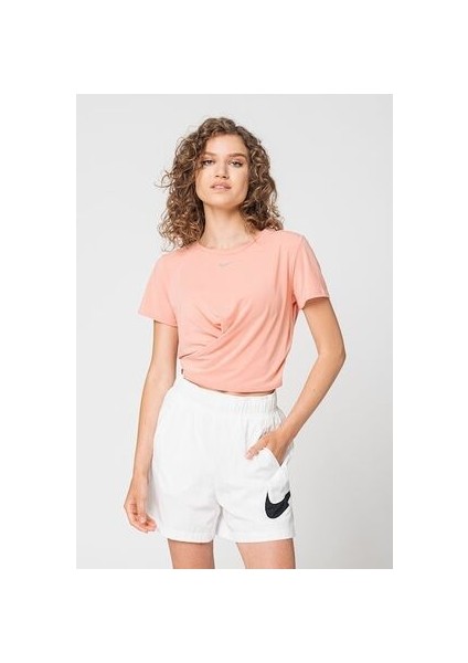 Bisiklet Yaka Düz Pembe Kadın T-Shirt DD4921-824 W Nk One Luxe Df Ss Std indirimleri