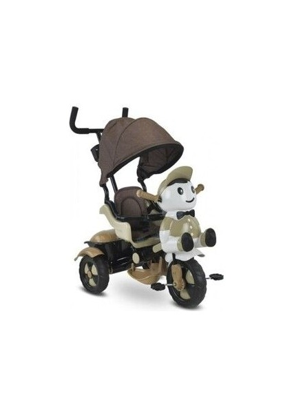 0125A Yupi Panda Ebeveyn Kontrollü Üçteker Itmeli Çocuk Bisikleti Gri