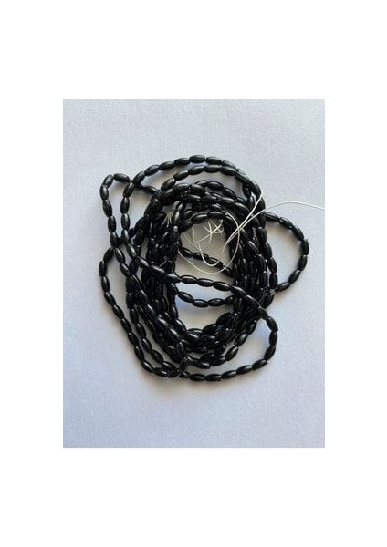 Arpa Boncuk 3X6CM. Siyah 2 Dizi