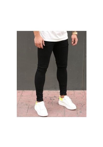 Erkek Siyah Slim Fit Kot Pantolon