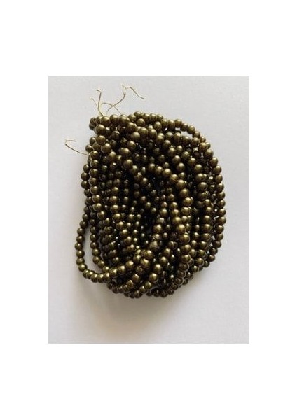 4mm Plastik Inci Boncuk 2 Dizi Yaklaşık 400 Adet. Koyu Haki
