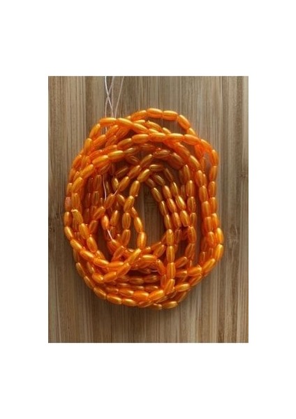 Arpa Boncuk 3X6CM. Turuncu 2 Dizi