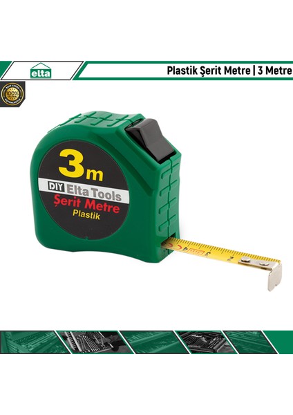 Plastik Şerit Metre 3 Metre