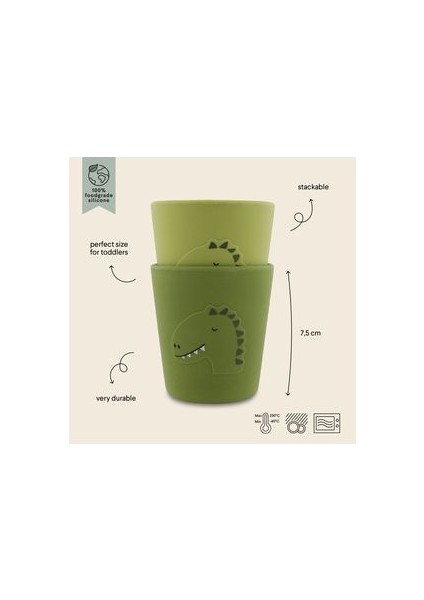 Sılıcone Cup 2 Mr.dino - 2'li Silikon Bardak