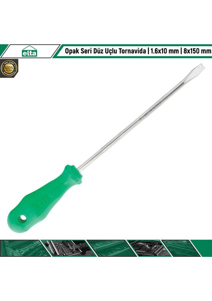 Opak Seri Düz Uçlu Tornavida | 8X150 mm
