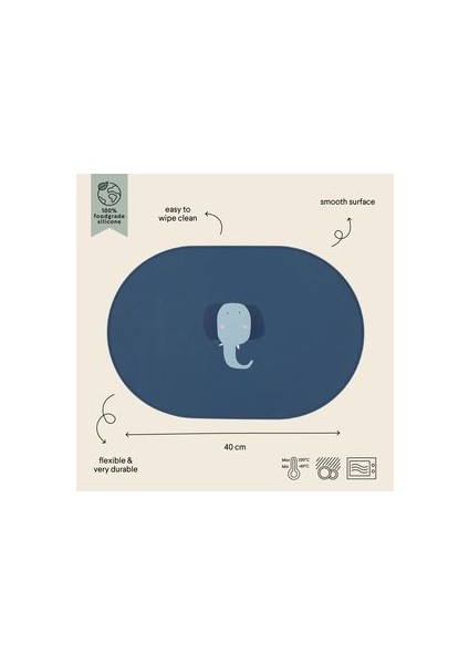 Sılıcone Placemat Mrs. Elephant - Silikon Servis Altlığı