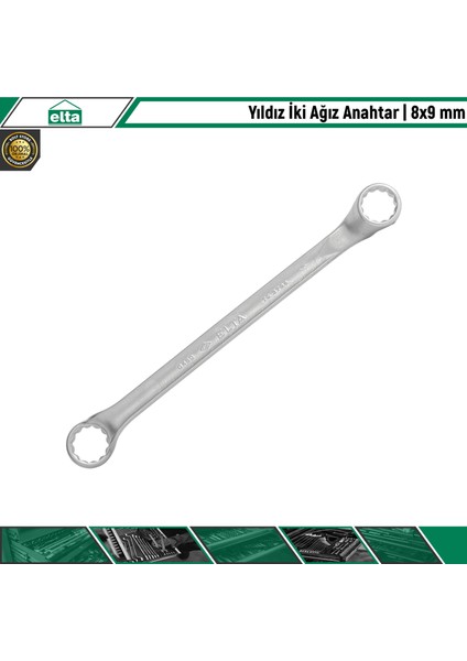 Yıldız İki Ağız Anahtar 8x9 mm