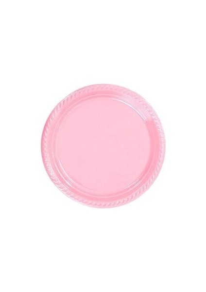 Pembe Tabak Plastik 25 Kişilik Plastik Tabak Kullan At Tabak