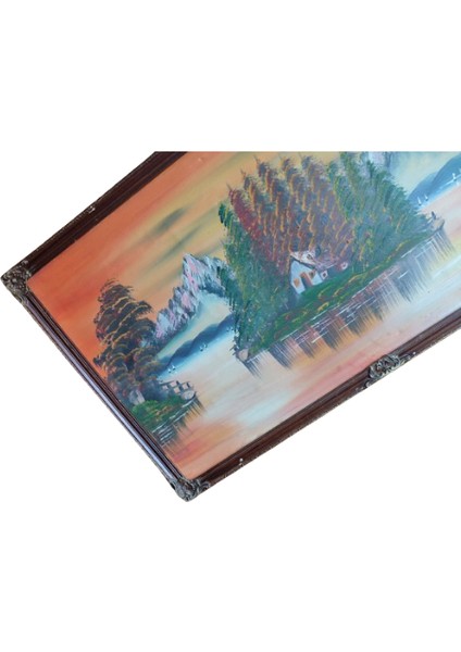 1970’LERDEN Dağ ve Göl Evi Manzaralı Imzalı Yağlı Boya Tablo fiyatları