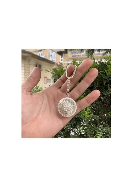 El Işi Sade Telkari Gümüş Anahtarlık