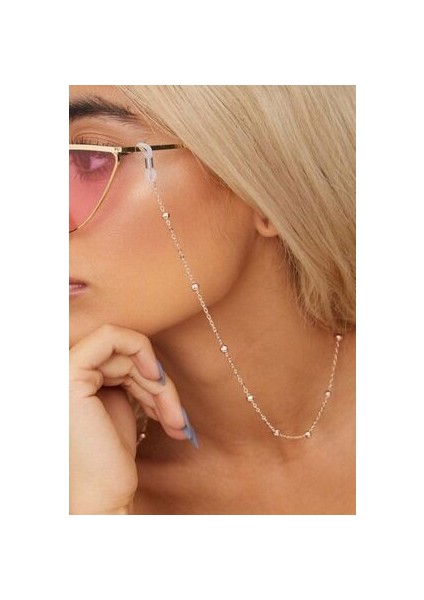 Pembe Altın Kaplama Minik Toplu Gözlük Zinciri