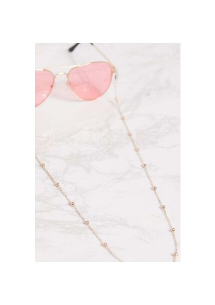 Pembe Altın Kaplama Minik Toplu Gözlük Zinciri modelleri