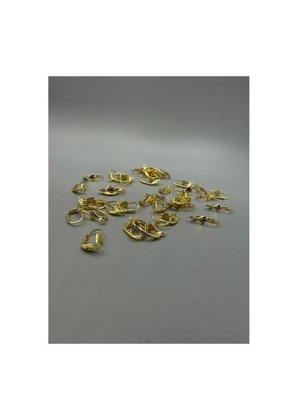 Yapraklı Küpe Kancası Gold Renk 20 Adet