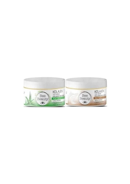 Bee Beauty Aloe Vera Kolajen Yüz Kremi 50 ml + Keçi Sütü Kolajen Yüz Kremi 50 ml