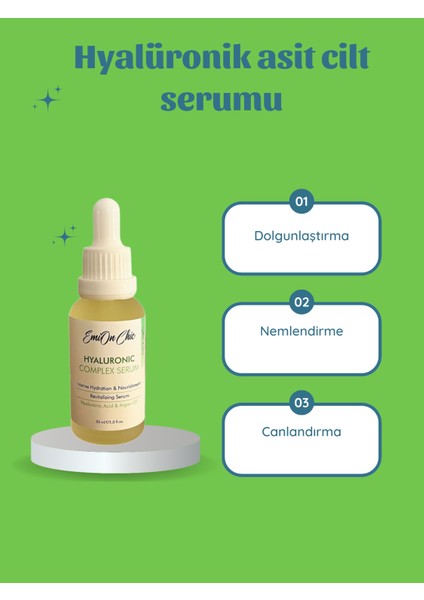 Nemlendirici Canlandırıcı Aydınlatıcı Dolgunlaştırıcı Hyaluronik Asit Peptit Serum Tüm Cilt Tipleri indirimleri