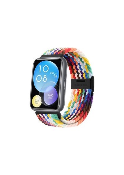 Watch Fit 2 Active Edition Sakura Pembesi Uyumlu Likralı Bez Kumaş Kordon