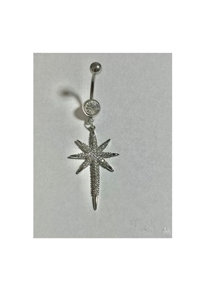 Paslanmaz Çelik Romantik Yıldız Kadın Göbek Piercing Zirkon Taşlı fırsatları