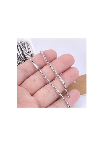 Paslanmaz Çelik Küp Kral Erkek Kolye 2.5mm Zincir modelleri