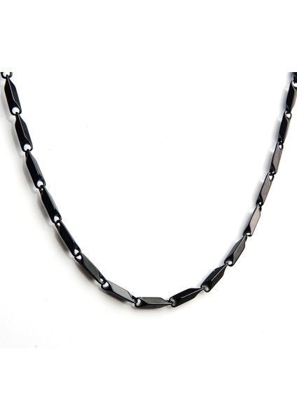 Siyah Çelik Zincir Erkek Kolye Takı Aksesuar K24 T5 fiyatları