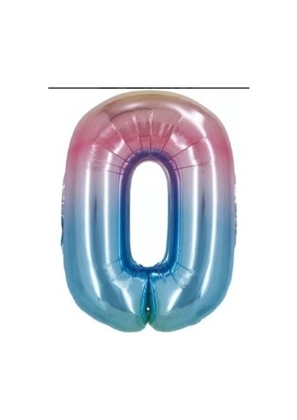 Gökkuşağı Folyo Balon Rakam Balon Helyum Balon 76 cm Gökkuşağı Rengi