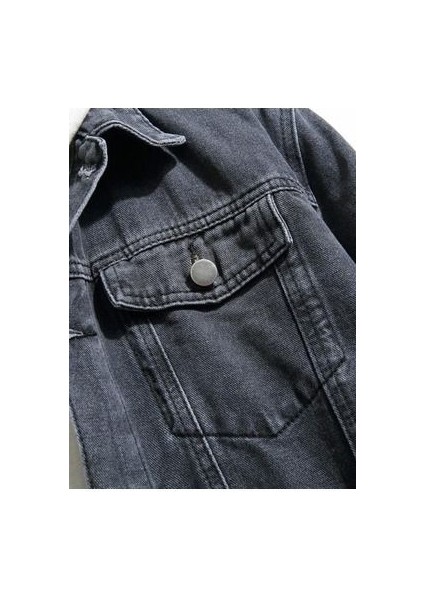 Erkek Gri Slim Fit Kot Ceket modelleri