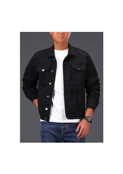 Siyah Erkek Slim Fit Denim Kot Ceket fiyatları