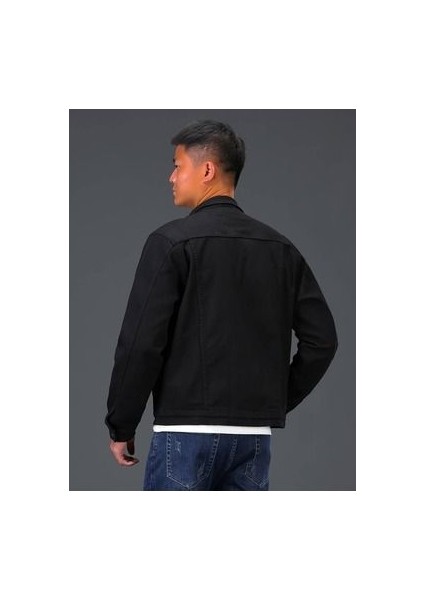Siyah Erkek Slim Fit Denim Kot Ceket modelleri