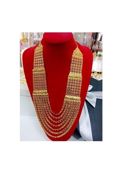 Altın Kaplama 8 Sıra Akıtma Madonna Kolye