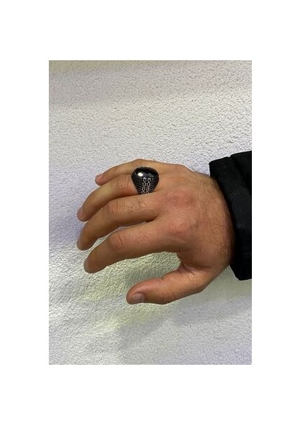 Kral Zincir Model Yakut Taşlı Gümüş Erkek Yüzük