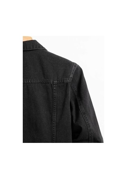 Erkek Siyah Slim Fit Kot Ceket fırsatları