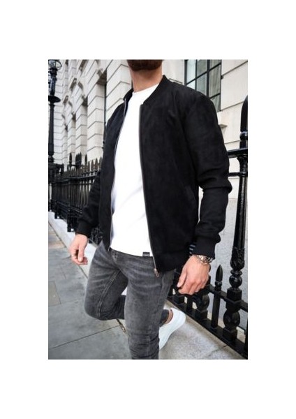 Erkek Siyah Suni Süet Ceket modelleri