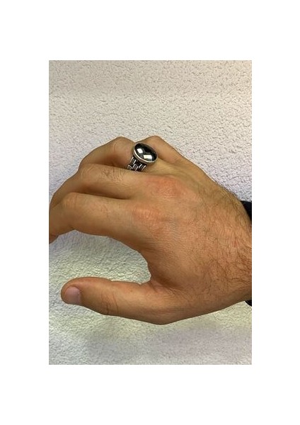 Saat Kordonu Model Zirkon Taşlı Gümüş Erkek Yüzük