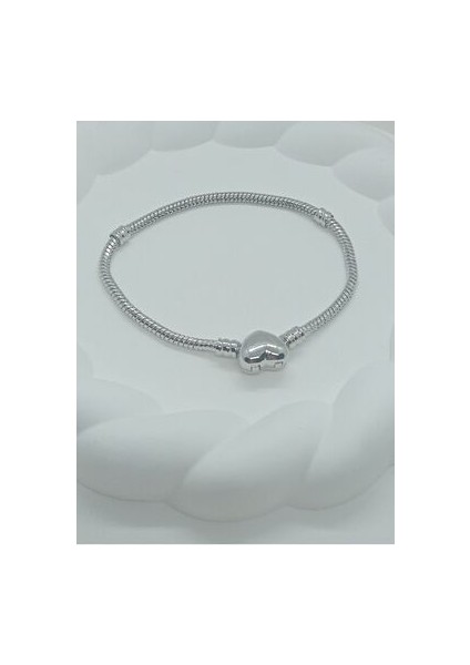 Kalp Klipsli Yılan Zincir Bileklik , Pandora Charm Uyumlu (316L Kararmaz Çelik) fiyatları