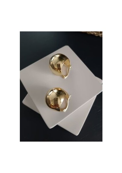 Bombeli Gold Küpe Kararmaz modelleri