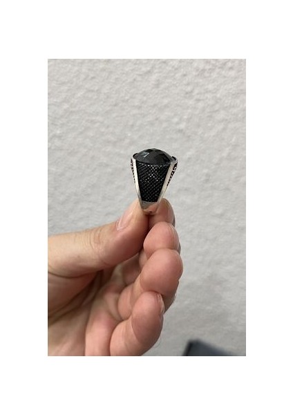 Siyah Zirkon Taşlı 925 Ayar Gümüş Erkek Yüzük fiyatları
