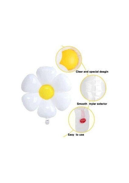 Papatya Çiçek Folyo Balon 50X40CM Doğum Günü Süsleme Balonu Dekorasyon Hediye Düğün Balon fırsatları